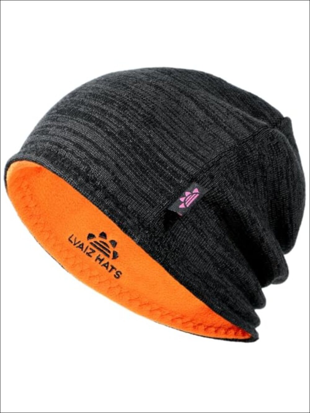 Reversible Fleece Lined Beanie Hat Acrylic Skull Cap Winter Unisex